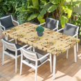 thumbnail image 2 of Easter Rabbits Table Cloths for 3 Foot Rectangle Tables, Spring Yellow Flowers Country Plants Yellow Patio Waterproof Elastic Fitted Tablecloths, Washable Rectangular Table Cover for Camping, 2 of 8