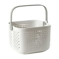 thumbnail image 2 of Cesta de Baño Portátil, Cesta de Almacenamiento de Plástico, Diseño de Orificios de Drenaje, Asas Prácticas, Uso Multifuncional, Organizador de Baño, Almacenamiento de Toallas y Productos de Baño, 22, 2 of 6