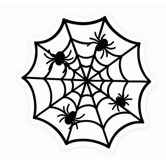 Black Spider Web Decal with Spiders, Halloween Vinyl Car Sticker, Creepy Gothic Decoration for Window, Laptop, Truck, SUV, Scary Spider Web Auto Accessory for Spooky Season