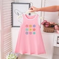 thumbnail image 5 of Zpanxa Girls Summer Dress Girl's Casual Sundress Floral Print Sleeveless Round Neck Dresses Pink 7 Years, 5 of 5