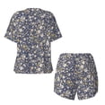 thumbnail image 6 of "Wukai Daisies Flowers Women's Pajama Set - Short-Sleeve Top and Shorts with Elastic Waistband and Pockets for Loungewear, Yoga, and Casual Wear-4X-Large, 6 of 8