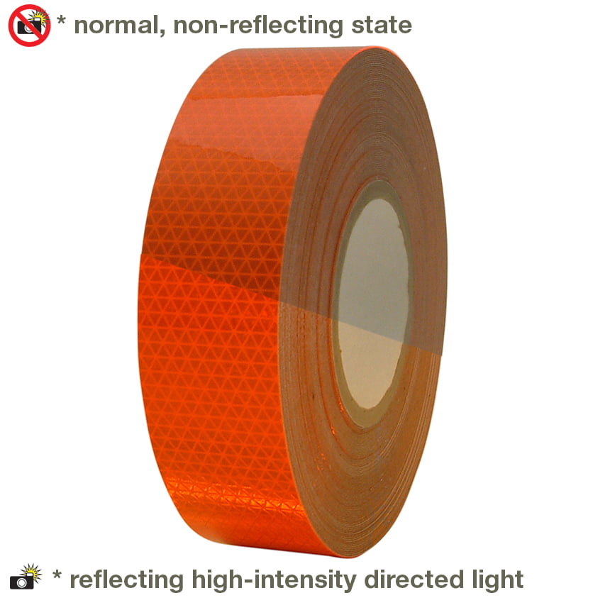 1 in Oralite V98 Microprismatic Conspicuity Tape x 15 ft. Neon Orange 
