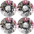 thumbnail image 2 of Shower Caps,Pioneer Flower Floral Print Pattern Waterproof Shower Cap for Women 4 Pieces,Double Reusable Hair Cover for Shower PEVA Elastic Stretch Hem, 2 of 7
