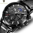 thumbnail image 2 of Reloj LIGE Reloj para hombre de moda resistente al agua y luminoso completamente negro, 2 of 5