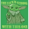 thumbnail image 2 of Junior's Star Wars: The Mandalorian Grogu St. Patrick's Day The Luck is Strong With This One Graphic Tee Kelly Green Small, 2 of 3
