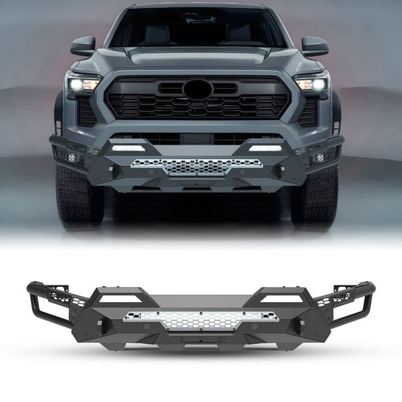 3 In 1 Modular Front Bumper Side Wings For 2024 2025 Toyota Tacoma w/Winch Plate