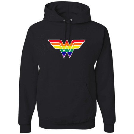 Women's Wonder Rainbow Design LGBT Pride Graphic Hoodie Sweatshirt