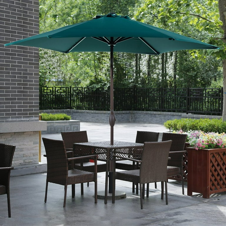 abba patio outdoor patio 9-feet aluminum market table umbrella Abba Patio 9-Ft Market Outdoor Aluminum Table Patio Umbrella with Push  Button Tilt & Crank, Dark Green