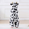 thumbnail image 6 of Toddler Kids Boys Girls Animal Fleece Romper Jumpsuit Teens Long Sleeve Thermal Outfit With Pocket Girls Soft Zipper Hooded Bodysuit Spring Comfortable Outwear Onesie Black 31-36 Months, 6 of 7