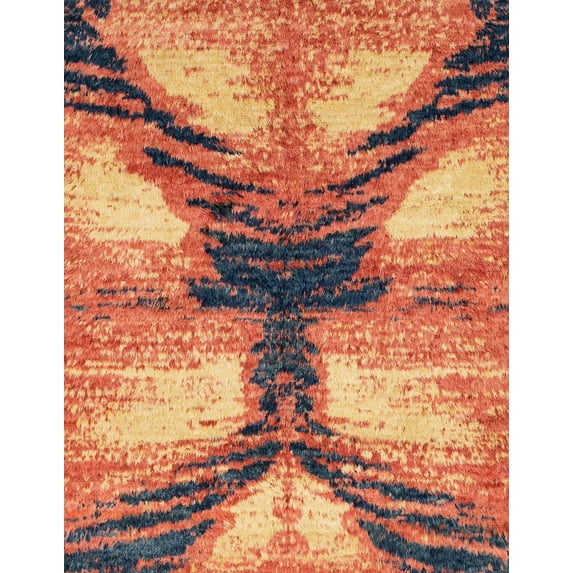 Ahgly Company Machine Washable Indoor Rectangle Abstract Fire Brick Red Area Rugs, 2' x 5'