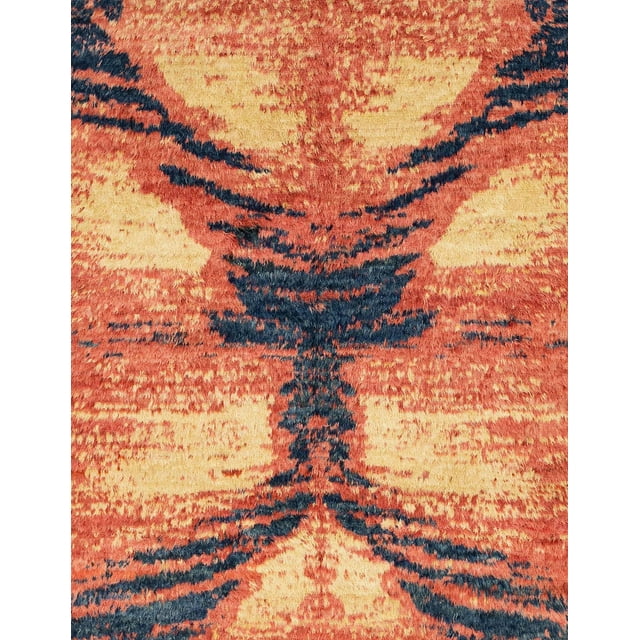 Ahgly Company Tapis d'Intérieur Rectangulaire Abstrait Rouge Brique, 2 Pieds x 3 Pieds