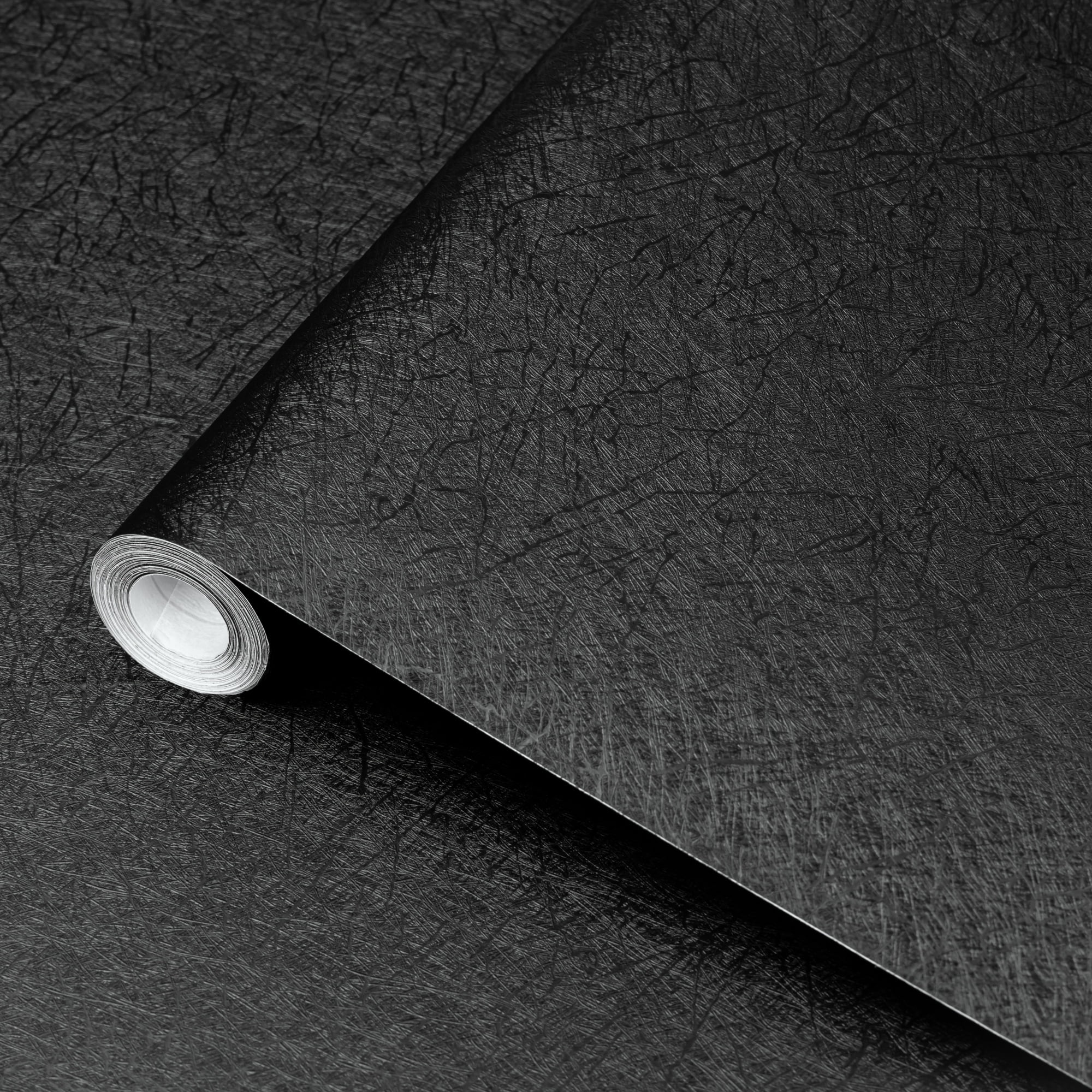 Abyssaly Black Peel and Stick Wallpaper 23.6" x 196.8" Silk Embossed Self Adhesive Removable Wallpaper Peel and Stick