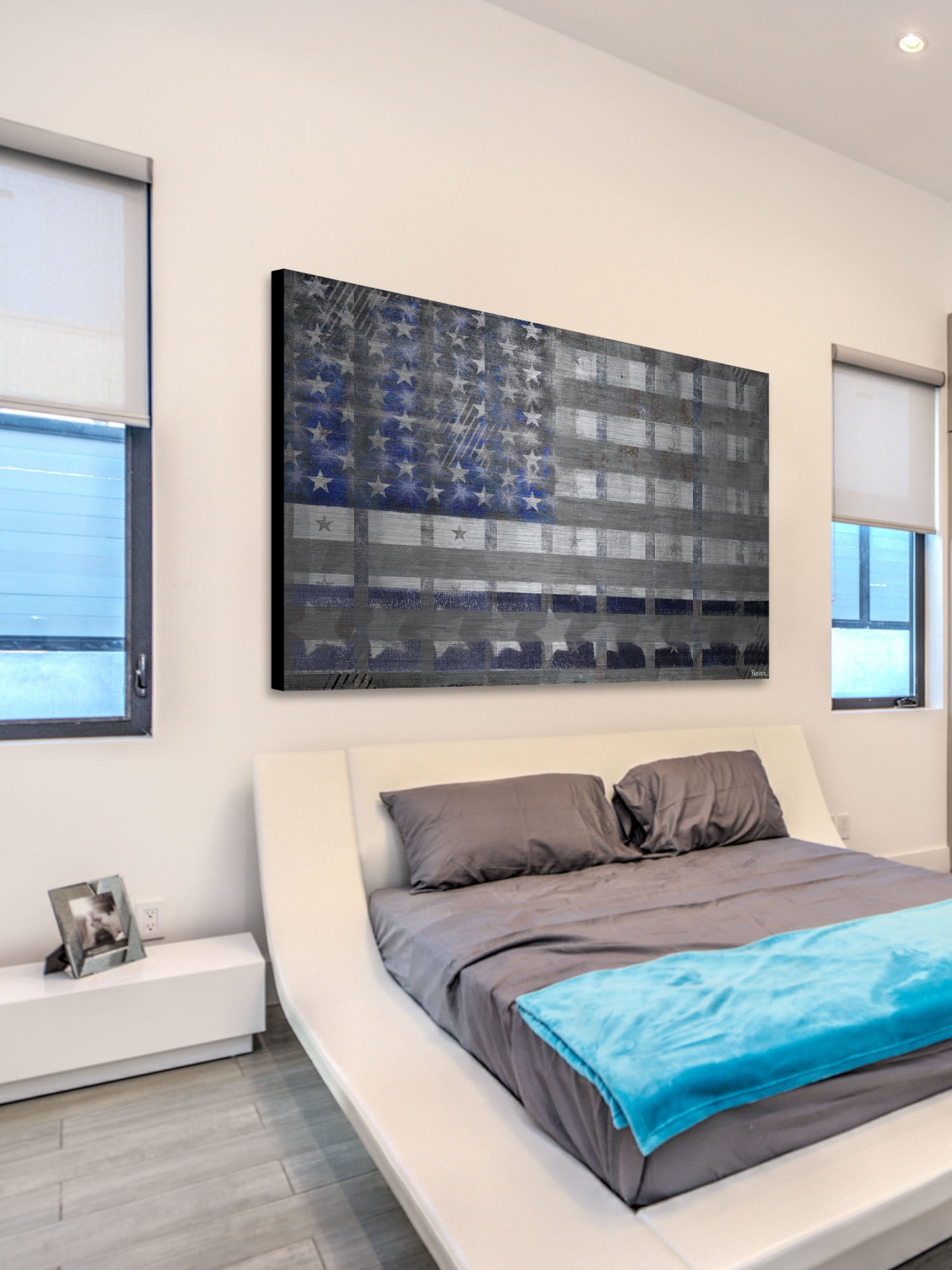 Parvez Taj "Blue America" Print on Brushed Aluminum
