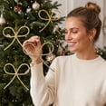 thumbnail image 5 of Christmas Bow Ornaments Christmas Metal Bow Ornaments for Christmas Tree Xmas Tree Hanging Decor, 5 of 8