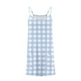 thumbnail image 4 of Teen Girls Summer Dresses with Pockets 2025 5-14 Years Kids Cute Plaid Printed Spaghetti Strap Going-Out Beach Short Mini Dress, 4 of 5