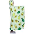 thumbnail image 3 of silau Green Avocados Cartoon Flannel Fleece Throw Hooded Blanket 50"x60" Living Room/Bedroom/Sofa Couch Warm Soft Bed Blanket for Kids Adults All Season, 3 of 6
