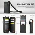 thumbnail image 4 of Crossbody Phone Bag Purse Wallet Case for iPhone/Galaxy/Pixel Series Cell Phones (Less Than or Equal to 7.6"), with Shoulder/Wrist Strap Lanyard, RFID Blocking Card Slots, PU Leather Bag, Black, 4 of 7