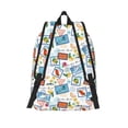thumbnail image 2 of Lsque Stamp Pattern Canvas Daypack, Durable Backpack, High-quality Versatile Backpack,Vintage Compact Backpack-Small, 2 of 6