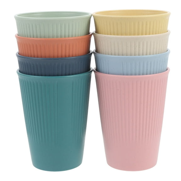 Homoyoyo 8-Piece Assorted Color Tumbler Cups Set, Beverage Glasses, Easy to Clean, Perfect for Parties and Everyday Use