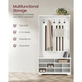 thumbnail image 2 of Hall Tree with Bench and Shoe Storage, Freestanding Coat Rack with 5 Hooks & 10 Adjustable Compartments, for Entryway Mudroom, Cloud White, 2 of 8