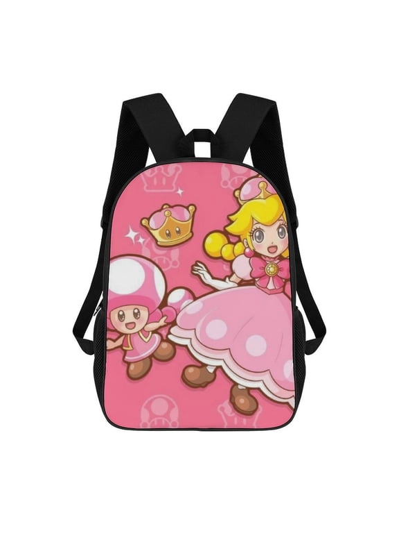 Ma_rio Princess Peach Backpack 17 inch Bags Ma_rio Princess Peach Merch