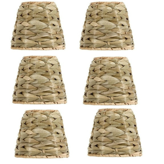 Sea Grass 6 Inch Retro Empire Chandelier Lamp Shades (Set of 6)