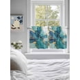 thumbnail image 3 of Teal Blue Marble 2 Panel Kitchen Curtains for Small Windows, Modern Abstract Texture Art Ombre Bathroom Tier Curtain, Short Window Treatment for Bedroom/Living Room 55"x36", 3 of 6