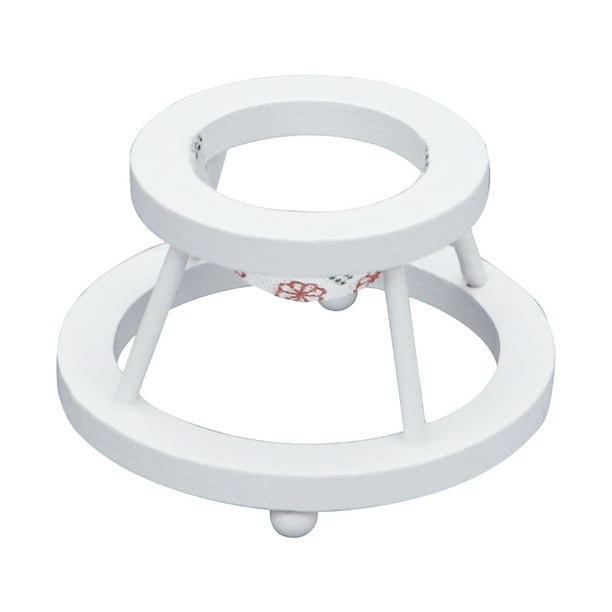 Mini andador de madera para bebé, juguete de simulación, adorno en miniatura
