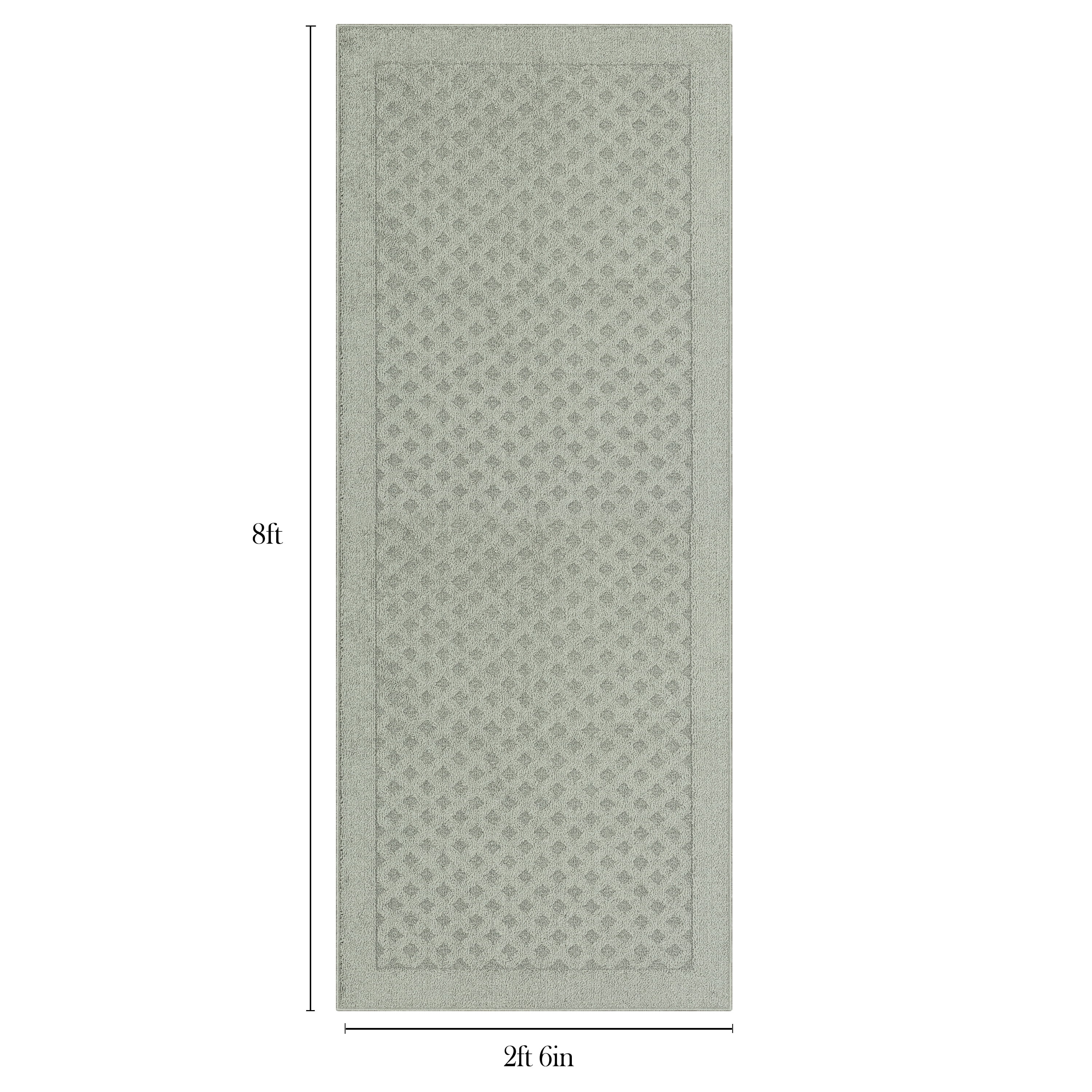 Mainstays Dylan Solid Diamond Runner Rug, Gray Pewter, 2'6" x 8'
