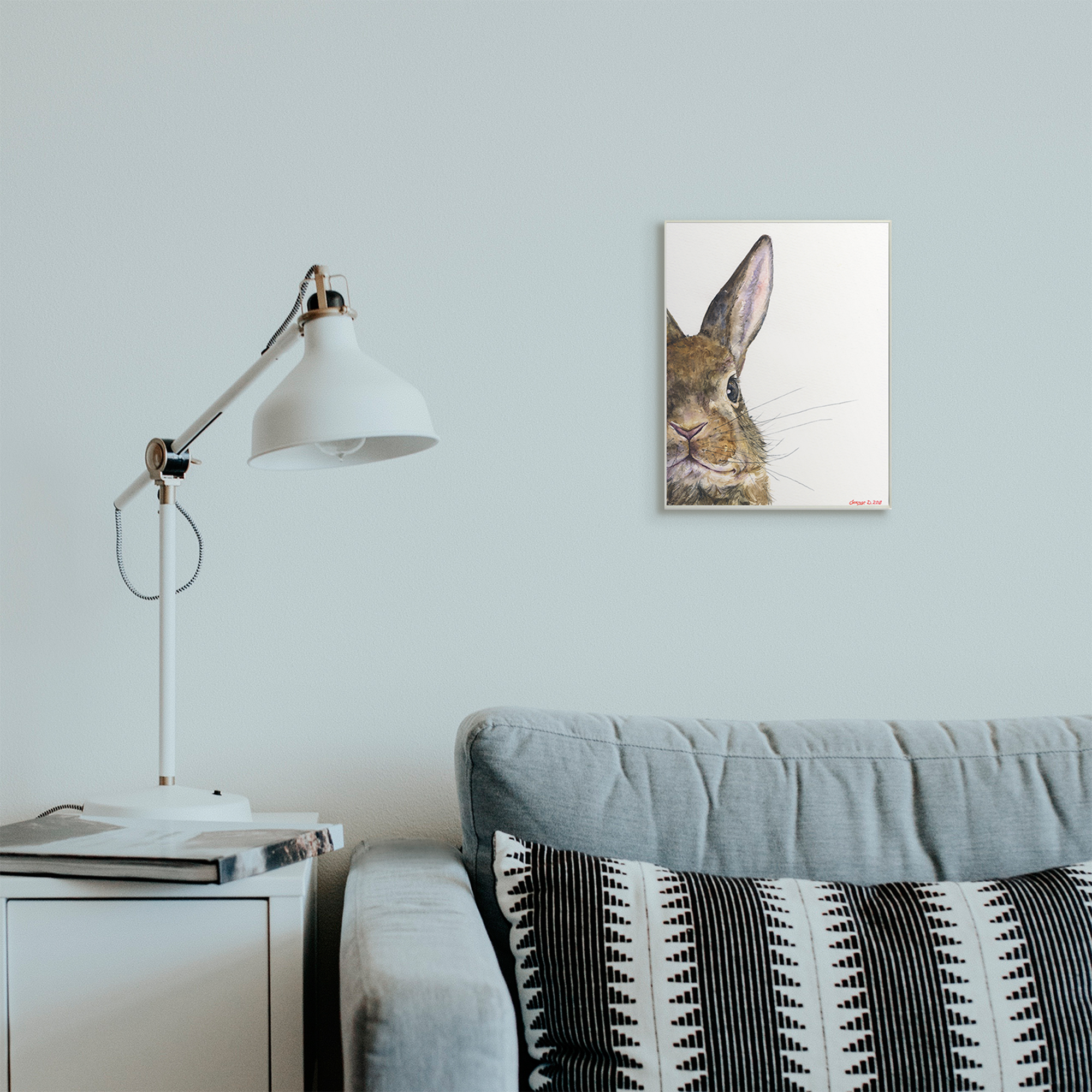 Stupell Industries Farm Rabbit Gaze Adorable Whiskered Animal Wall Plaque, 10 x 15, Design by George Dyachenko