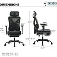 thumbnail image 2 of Okeysen Ergonomic Office Chair with Automatic Induction Massage, High Back Mesh Office Chairs with Adjustable 2D Headrest & 3D Armrests, Reclining Office Chair with Footrest for Home,, 2 of 17