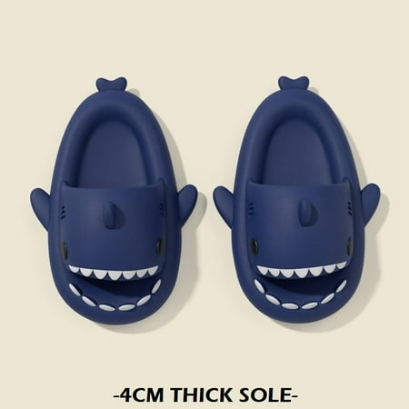 

QWZNDZGR 4cm Soft Women Man Shark Slippers Summer Beach Flip Flops Non-Slip Cute Couple Outdoor Cool Indoor Household Funny Shark Slides
