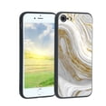 thumbnail image 1 of Compatible with iPhone SE 2022 Phone Case, White-Golden-Marble-jpg-0-2 Case Men Women, Flexible Silicone Shockproof Case for iPhone SE 2022, 1 of 1
