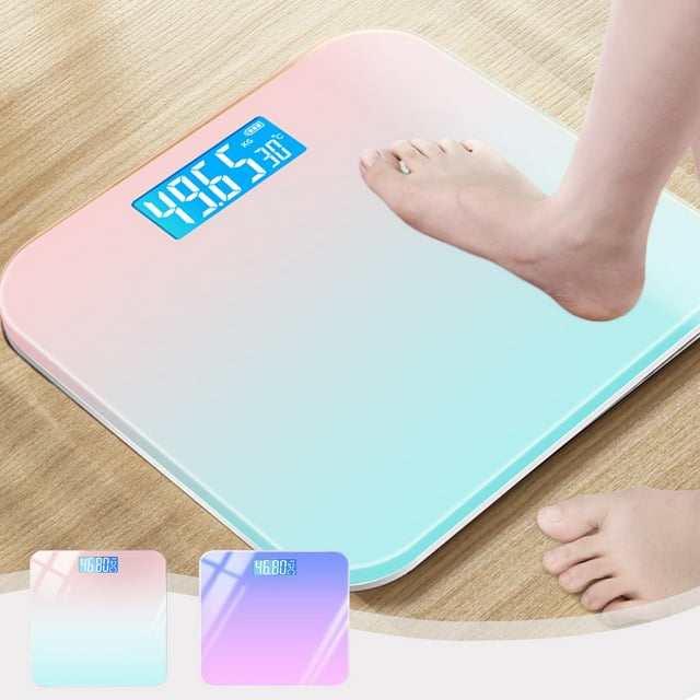 Fitness Electronic Weight Scale | Rechargeable | LCD Display | Tempered Glass Platform | Accurate Tracking | Portable Compact Design | 26x26 cm | 1pc | Multicolor | Data Cable Included