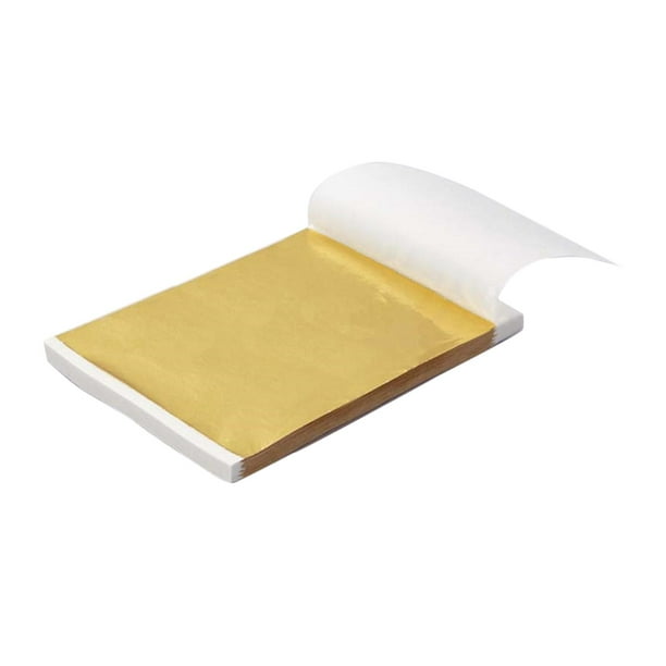 100 Pieces Imitation Gold Foil Sheets Sugar Wraps Paper Gold Foil Paper