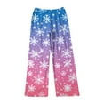 thumbnail image 4 of Women's Soft Comfortable Plush Casual Pyjama Bottoms with Christmas Snowflake and Tree Print, Home Sleep Pants for Winter Wear, Cozy Lounge Pants and Indoor Use, Blue, S, 4 of 5