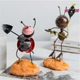 thumbnail image 3 of Graflsoa Charming Handmade Iron Ladybug Sculpture with Flowers, Rustic Home & Garden Decoration, Unique Gift Idea for Loved Ones, 3 of 6