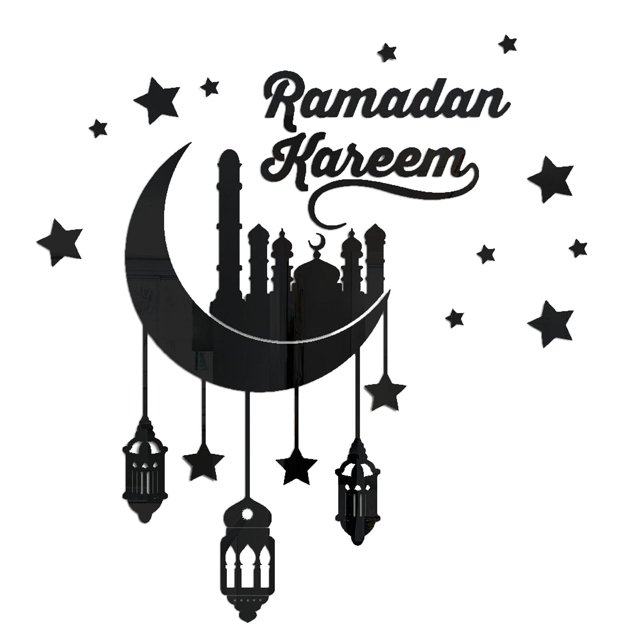 s de pared de Ramadán arte musulmán Mural estrella calcomanías decoración espejo acrílico calcomanía autoadhesiva Neo Baoblaze Pegatinas de pared