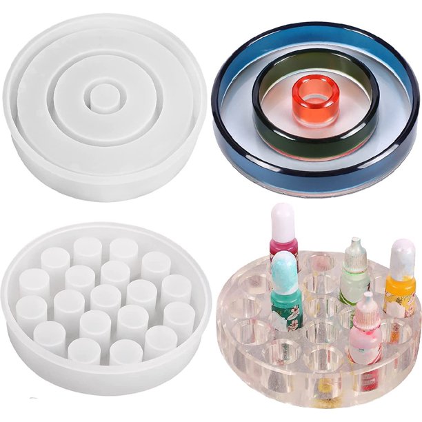 Molde de silicona 3D para candelabro, molde redondo para candelabro, contenedor de lápiz labial, caja de recepción, molde de resina, molde de silicona para candelabro 3D + caja de recepción de lápiz TUNC Sencillez