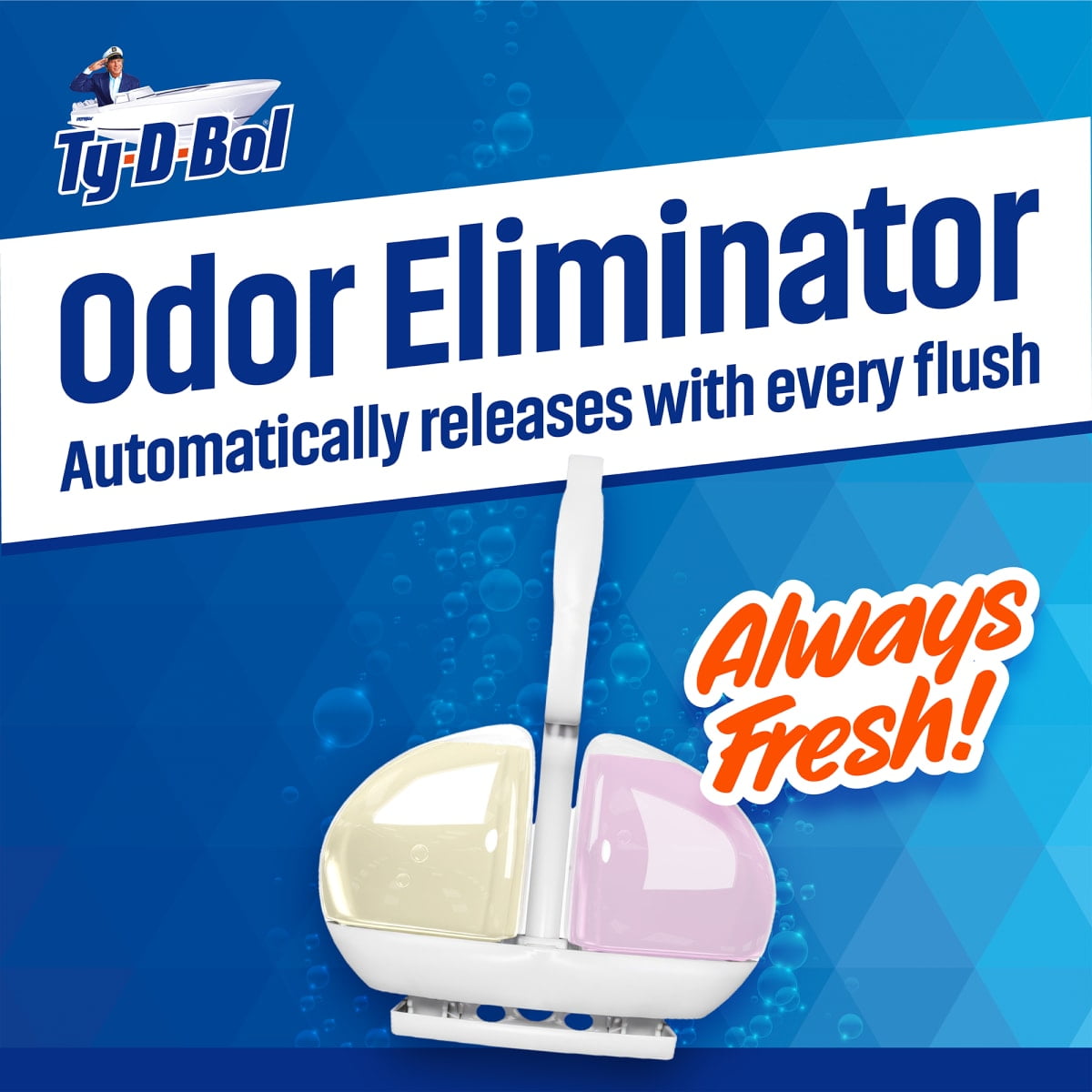 Ty-D-Bol Automatic Odor Eliminator Over-the-Rim Toilet Bowl Cleaner, Lavender Scent