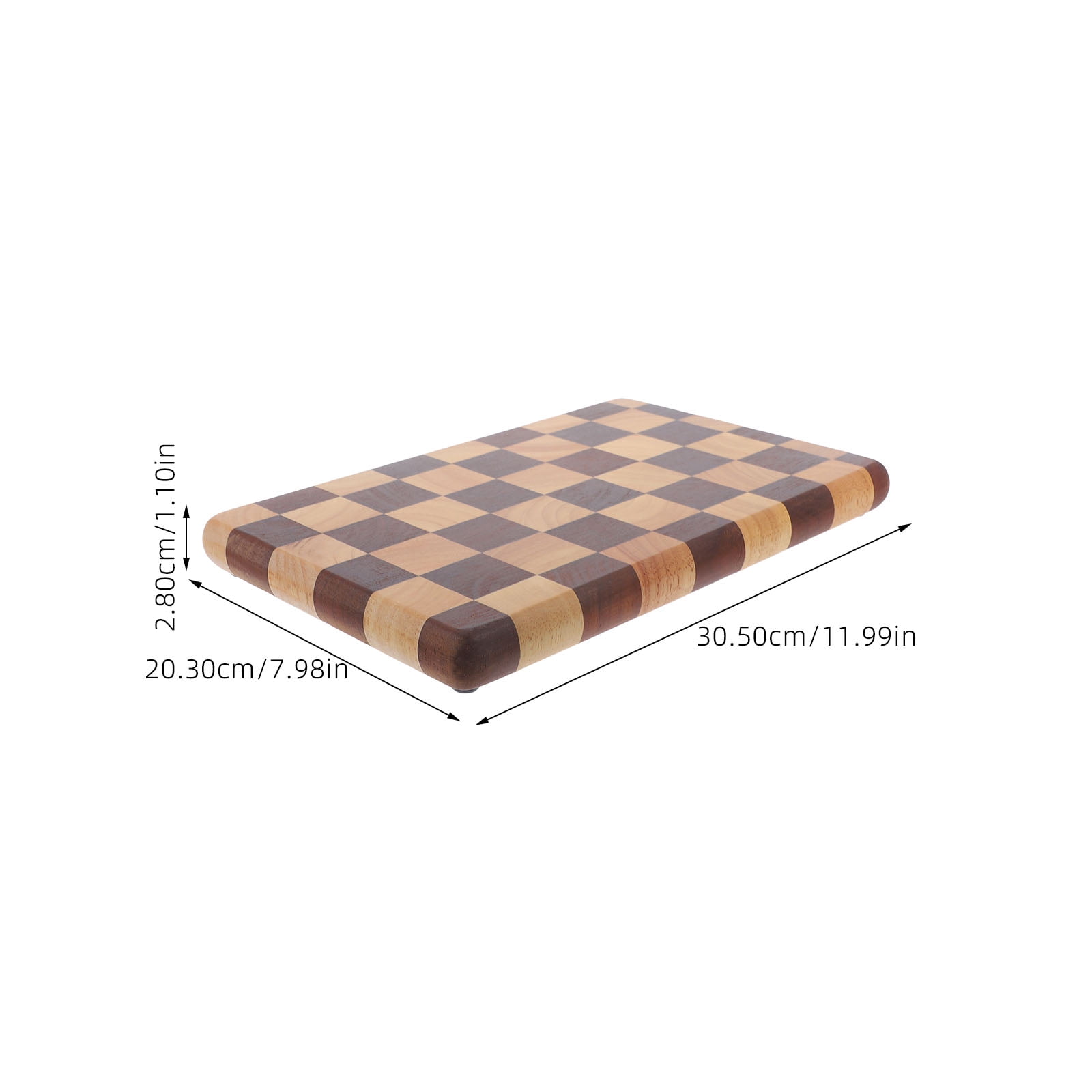 OUNONA Stable Backing Meal Prep Cutting Board Wood Checkerboard Patterned Cutting Board