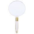 thumbnail image 1 of Espejo de maquillaje de mano redondo, espejo retro europeo, espejo cosmético portátil, espejo de regalo para mujeres, niñas, damas (blanco), 1 of 8