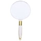 thumbnail image 1 of Espejo de maquillaje redondo de mano, estilo retro europeo, portátil, para mujeres y niñas (blanco), 1 of 7