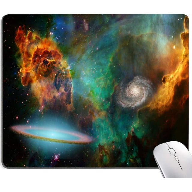 Galaxy Deep Space Mouse Pad Square Waterproof Mouse Pad with NonSlip Rubber Base, Perfect for Office and Laptop Use, Adds a Cosmic Touch to Your Desk, 9.5"x7.9"x0.12" Inch