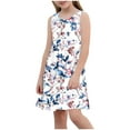 thumbnail image 7 of AUNVITO Girls Allover Print Round Neck Sleeveless Dress with Pockets Casual Summer Fashion, 7 of 7