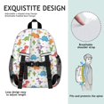 thumbnail image 5 of Dinosaur and Floral White Pattern Backpack for School, Cute School Bag with Adjustable Shoulder Straps and Padded Back, 15"x11.42"x5.5", 5 of 5