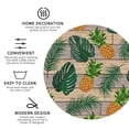 thumbnail image 3 of Fuzoiu Pineapples Palm Leaves Print Leather Coasters Set,Drink Coasters Set of 4,for Tabletop Protection, Durable PVC Coasters,Home Décor and Housewarming Gift-Round Shape, 3 of 6