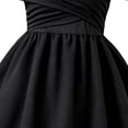 thumbnail image 6 of Taybagh Girls Summer Dress High Waist Wedding Guest Dress with Off-The-Shoulder Strap and Double Layer Black 8-9 Years, 6 of 8