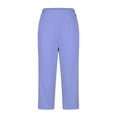 thumbnail image 6 of Dressy Capri Pants for Women Work High Waist Capris Pants with Pocket Casual Office Hiking Golf Lounge Pants Purple, 4XL, 6 of 6