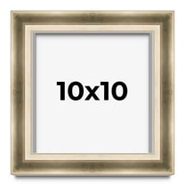 10x10 Shadow Box Frame Silver | 1.75 inches Deep Real Wood Traditional Shadowbox Display Frame | UV